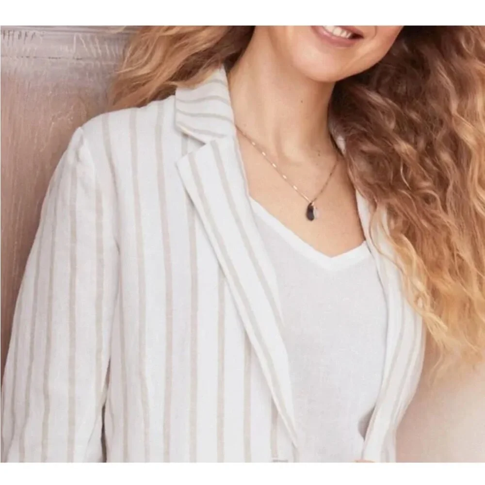 Garnet Hill Washed-Linen Blazer - Picture 12 of 13